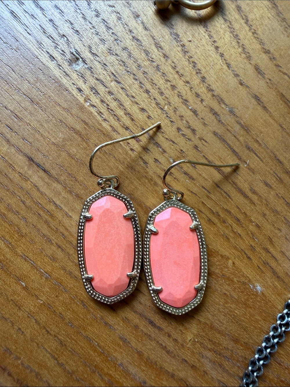 Kendra Scott Gold-Tone Drop Earrings with Coral Stones